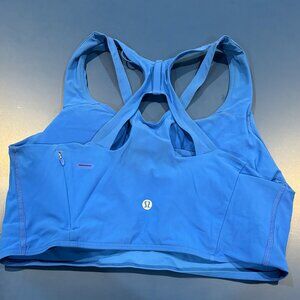 Two Lululemon Sports Bra- size 10, blue and pink rare